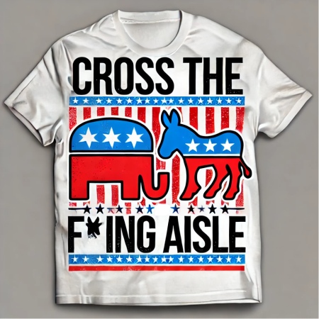 cross the isle political t-shirt