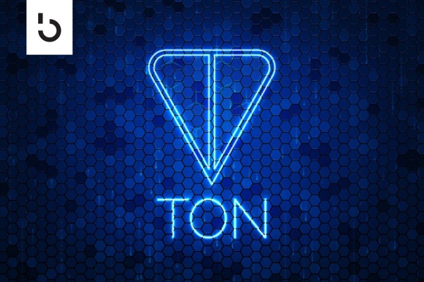 fluorescent looking toncoin symbol