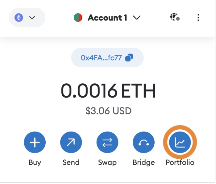 account view in metamask