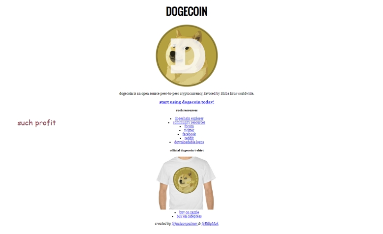 dogecoin original webpage